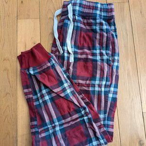 Hollister Mens Jogger sleep pajama pants red/blue plaid size XS